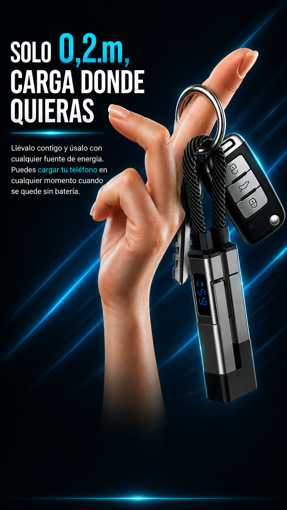 Cable llavero universal 4 en 1