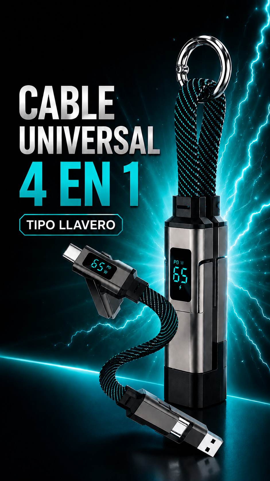 Cable llavero universal 4 en 1