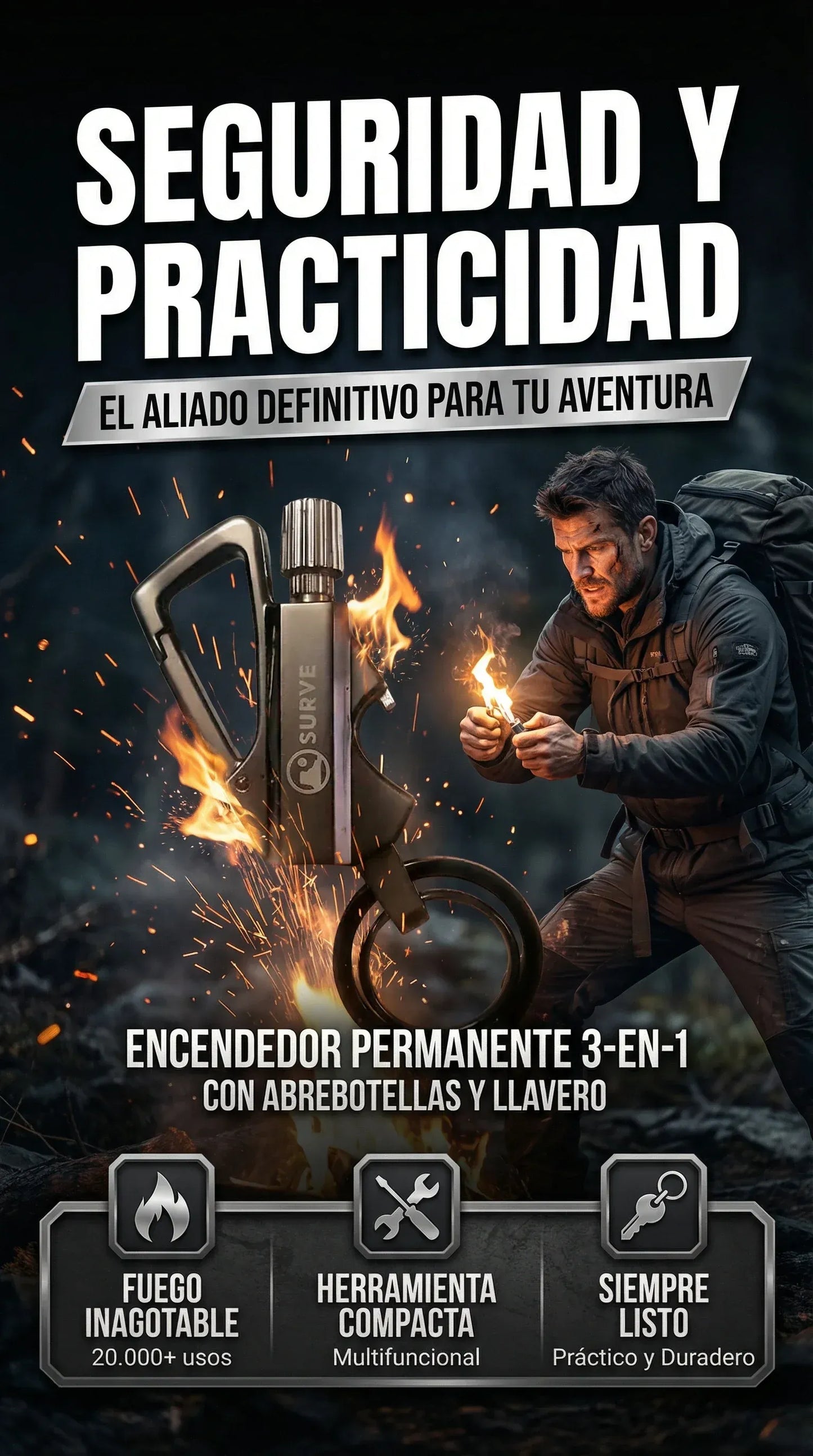 Encendedor Permanente 3 en 1