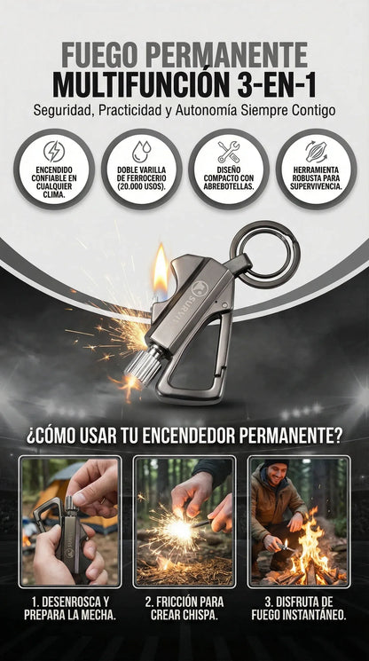 Encendedor Permanente 3 en 1